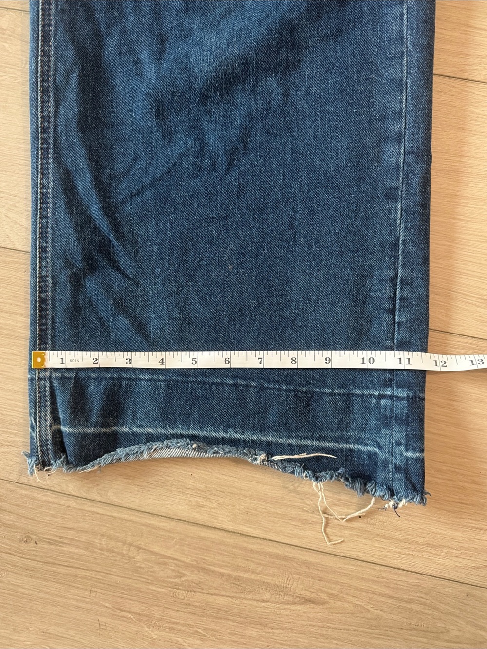 GAP Jeans - Indigo, Wide Leg, Raw Edge, High-Rise, Self Belt - Picture 7 of 13